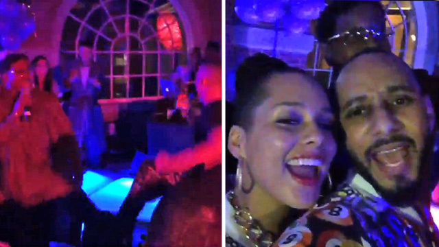 Alicia Keys -- Kid and Playing Around ... With 'House Party' Cast
