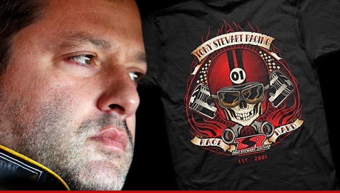 Tony Stewart -- Selling SKULL Shirts ... After Race Track Death