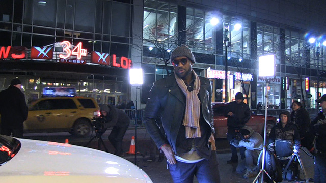 LeBron James -- Bangs Out Car Commercial ... In Middle of NYC Street