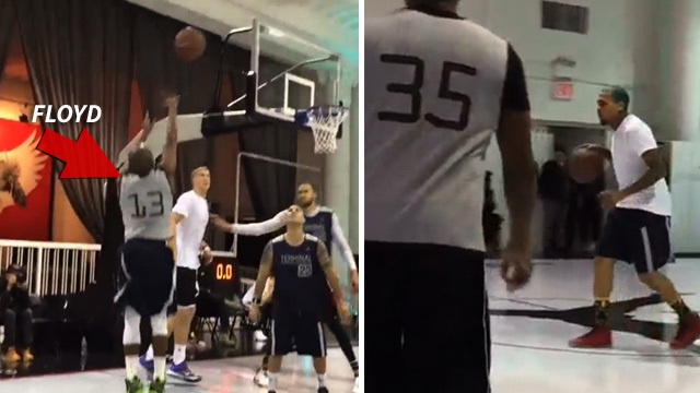 Floyd Mayweather -- Ballin' Out with Chris Brown ... at MJ's Private Gym