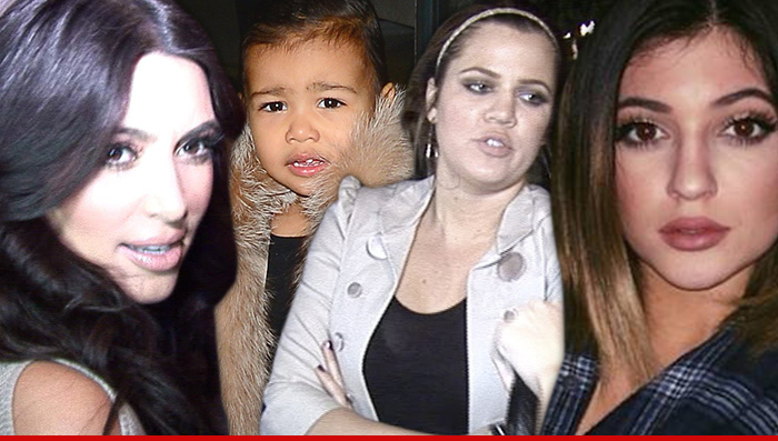 Kim Kardashian, North West, Kylie and Khloe in Car Accident