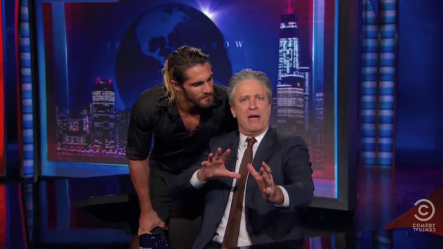 WWE's Seth Rollins -- HEADLOCKS JON STEWART ... On 'Daily Show' Attack!