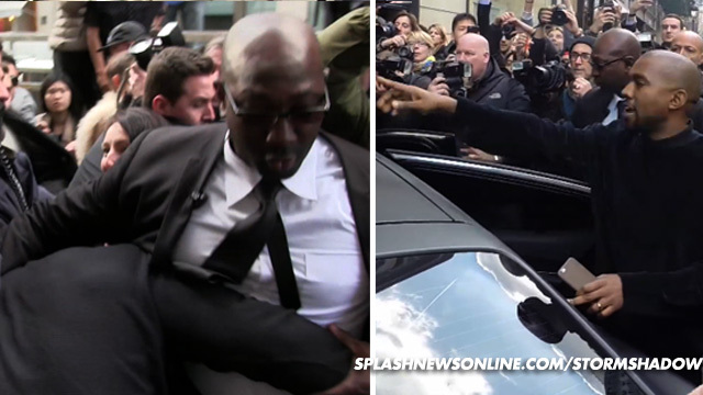 Kim Kardashian & Kanye West -- Moved or Be Moved! Bodyguard Rams Crowd (VIDEO)