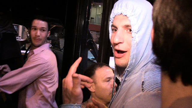 Rob Gronkowski -- BOOTS PARTY BUS INVADER ... Get The Hell Outta Here!!!