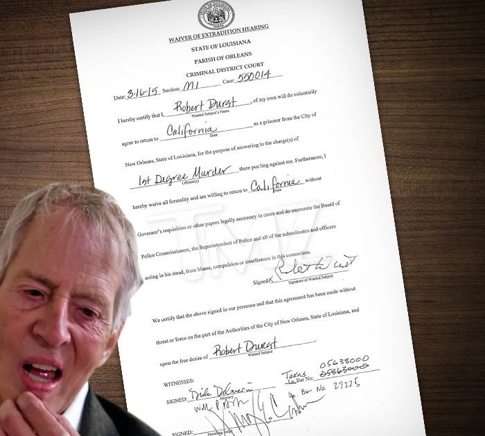 Robert Durst -- Shaky Signature ... I Won't Fight Extradition