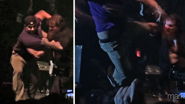 Action Bronson -- Grabs and THROWS Fan Off Stage ... Fan Helps Him Do It