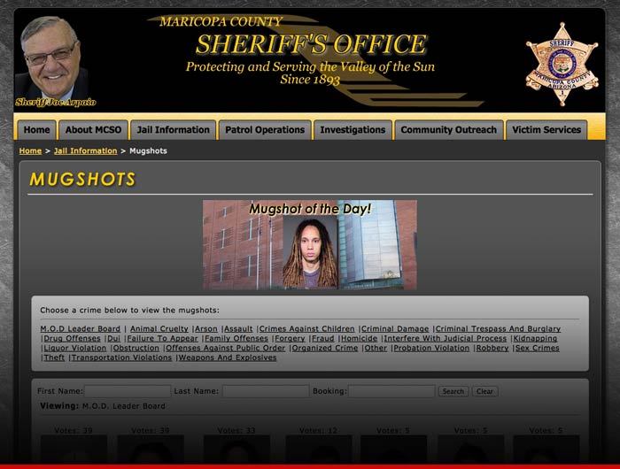WNBA's Brittney Griner -- Wins 'Mugshot of the Day' ... On Sheriff's Website