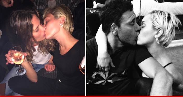 Miley Cyrus -- Post-Patrick Schwarzenegger Life Is ... Kissing Everybody
