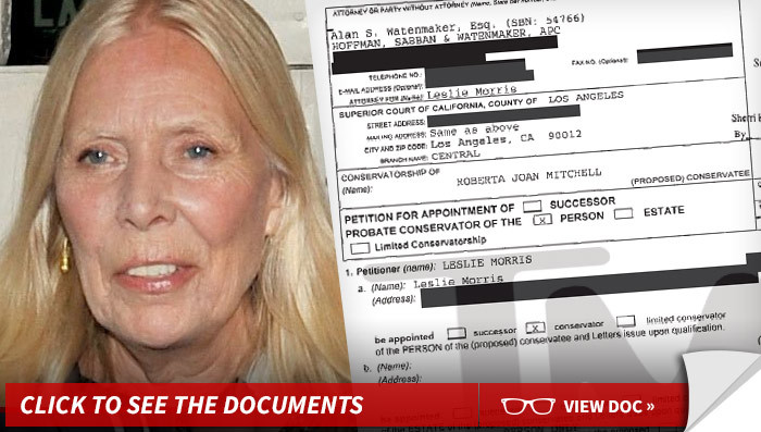 Joni Mitchell -- In a Coma, Unresponsive (Update: With Court Docs)