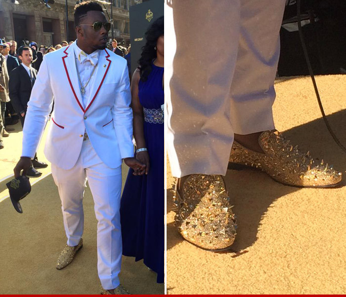 Dante Fowler -- GOLD SPIKED LOUBOUTINS ... At NFL Draft