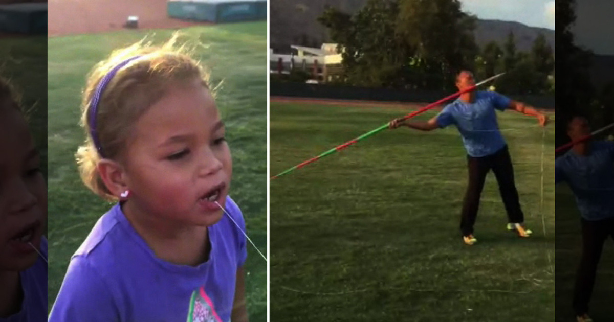Retired U.S. Olympian -- Uses Javelin to Pull Daughter's Tooth (Epic Video)