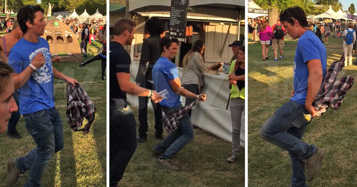 Miles Teller --  Gets Footloose at Music Fest ... Dancing with Himself (VIDEO)