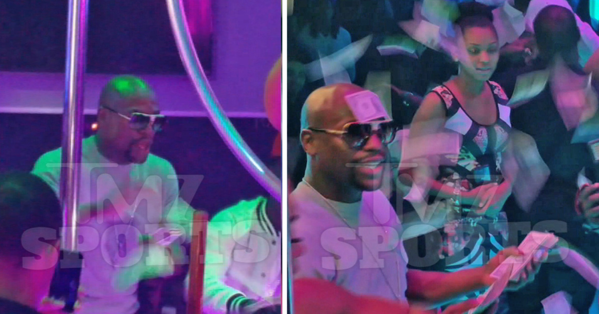 Floyd Mayweather Uses Quick Hands To Spray 35k All Over Strippers