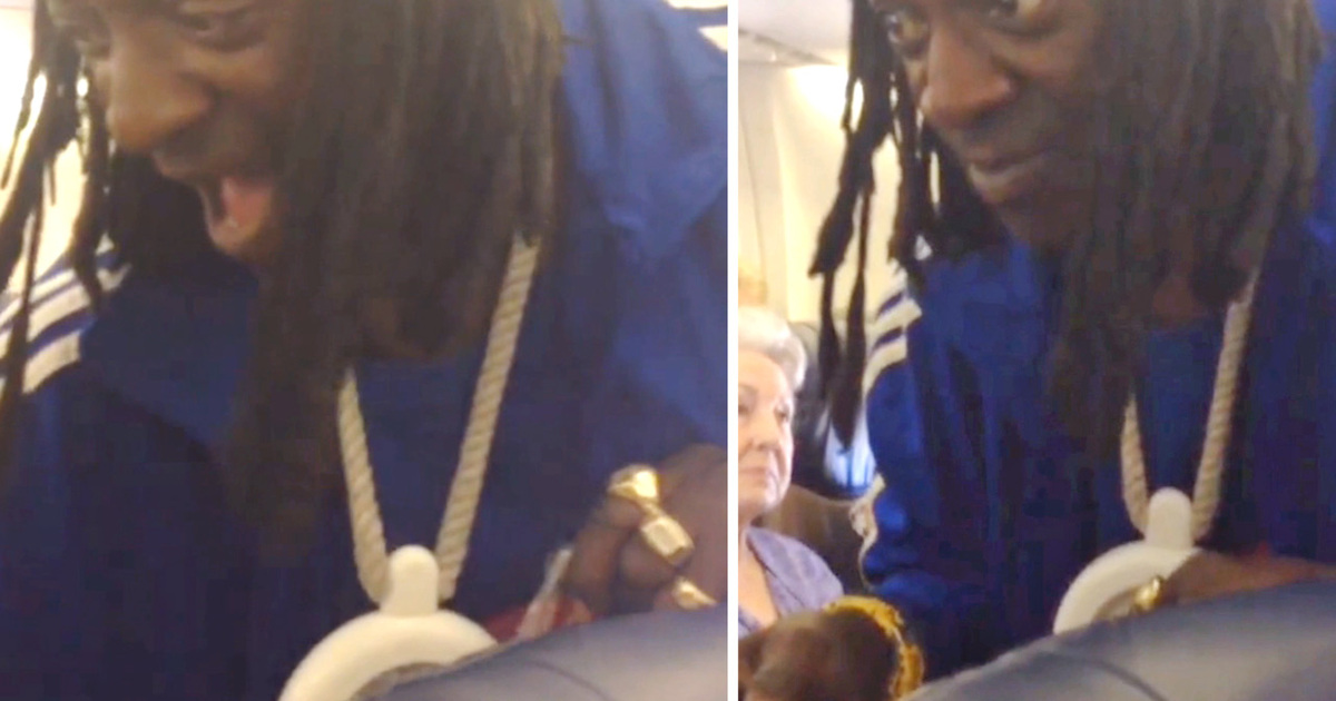 Flavor Flav -- Goes Nuts On Flight (Video)