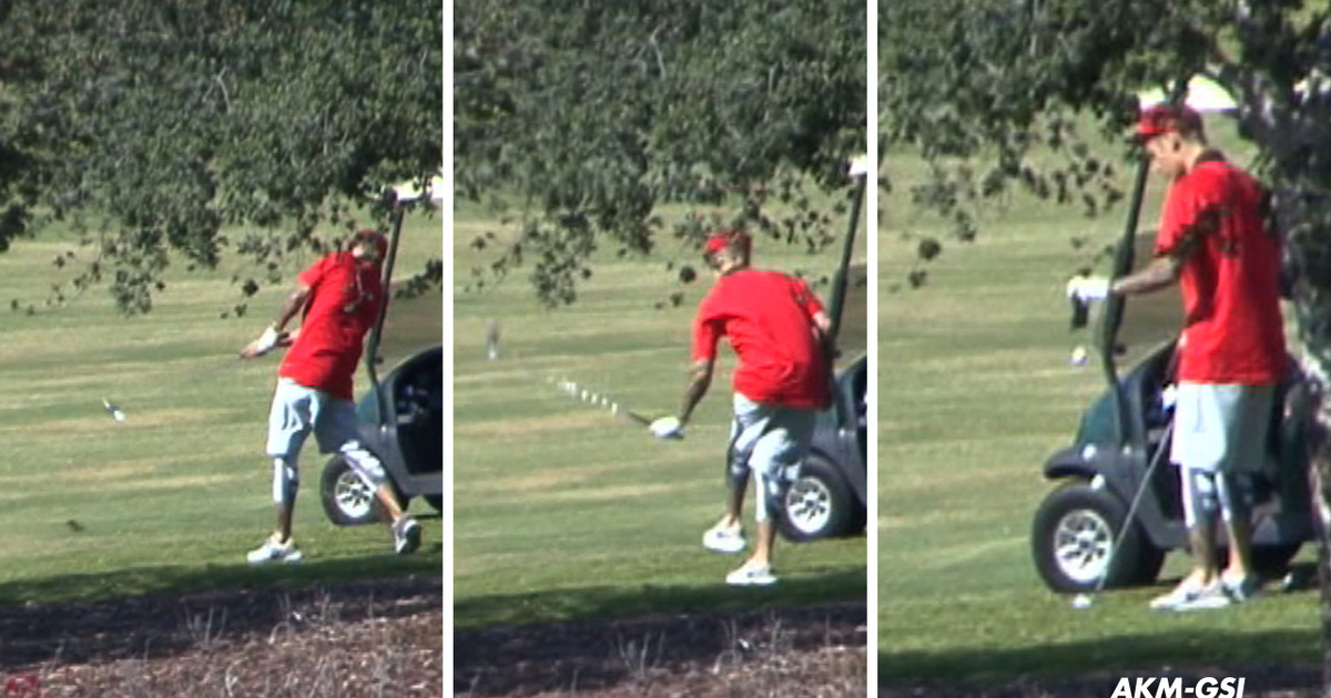 Justin Bieber -- Pulls a Tiger Woods ... Chokes On Golf Course