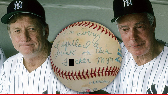 Mickey Mantle -- DiMaggio's a 'F**ker' Baseball ... Sells for $12k