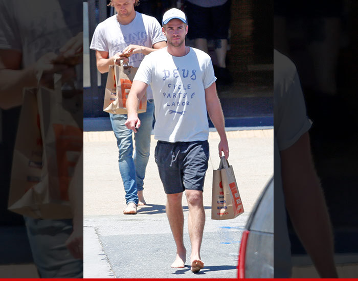 Liam Hemsworth -- Check it Out ... I Have Sole!!! (PHOTO)