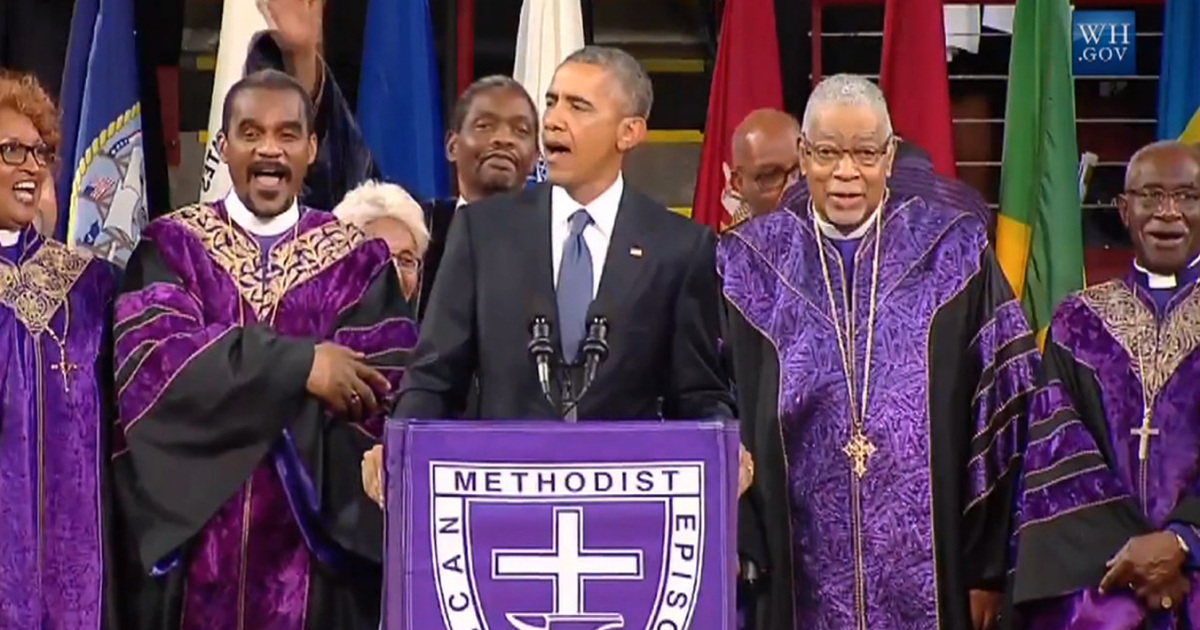 President Obama -- Solos on 'Amazing Grace' (VIDEO)