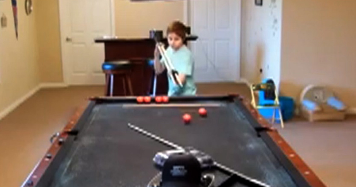 Billiards Trick Shots -- This Kid is KILLING IT On the Pool Table (VIDEO)