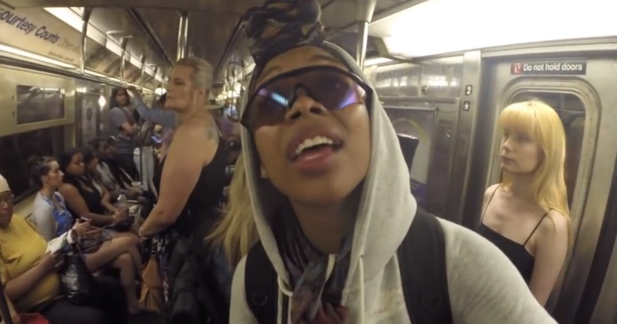 Brandy Norwood -- This Video Is Sooo Embarrassing ... Crickets for Subway Singing