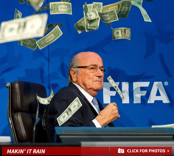FIFA's Sepp Blatter Caught In Flash Storm -- See The Pouring Pics!
