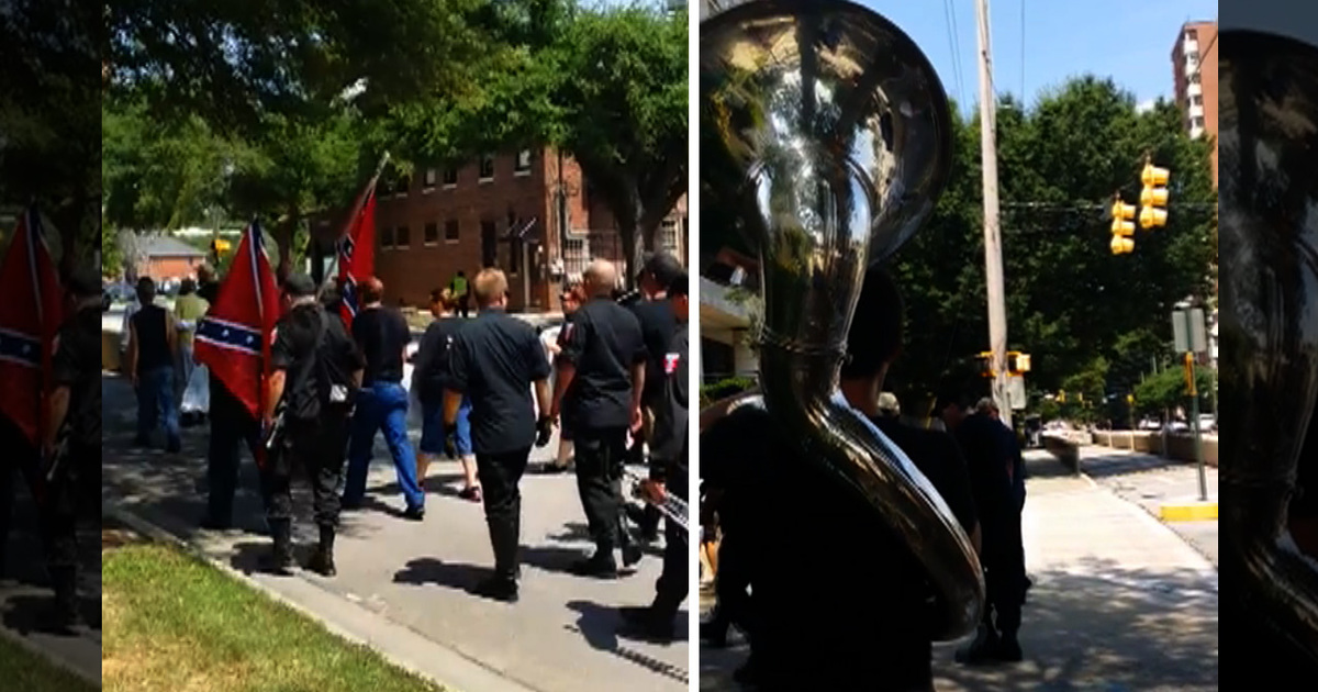 KKK Rally Gets Trolled By Coolest Tuba Player Ever (VIDEO)
