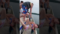 Woman Overboard ... Chick Nearly Breaks Neck