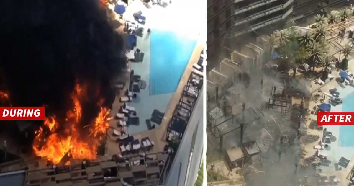 Cosmo Hotel -- Pool Goes Up In Flames Before Willie Nelson Concert
