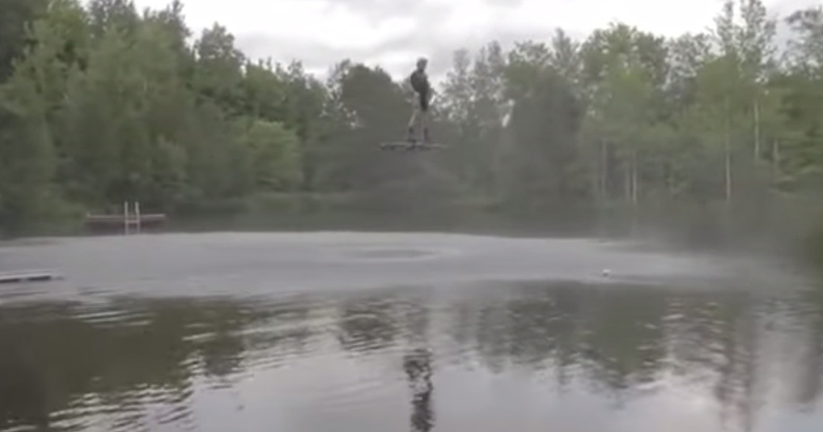 Dude Turns His Drone Into Awesome Hoverboard!