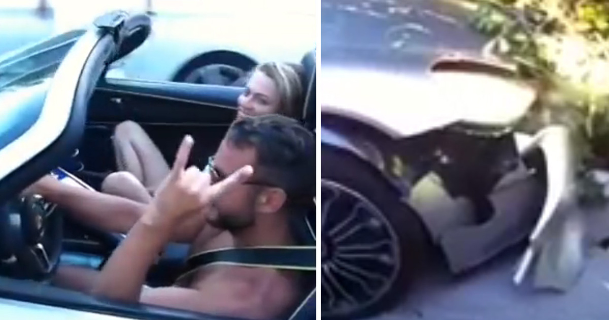 Idiot Totals $845k Porsche ... In Parking Lot!!!