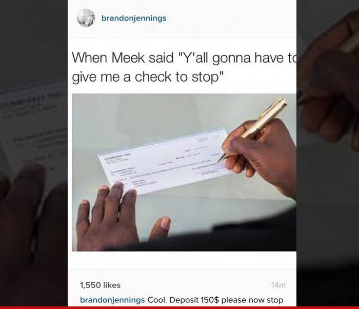 NBA Star to Meek Mill -- I'll Write You a Check ... But Please, Stop.
