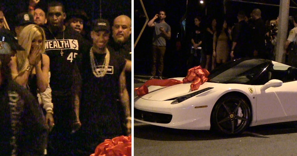 Kylie Jenner -- Forget the Used Mercedes ... Gets a Sick Birthday Ferrari From Tyga (VIDEO)