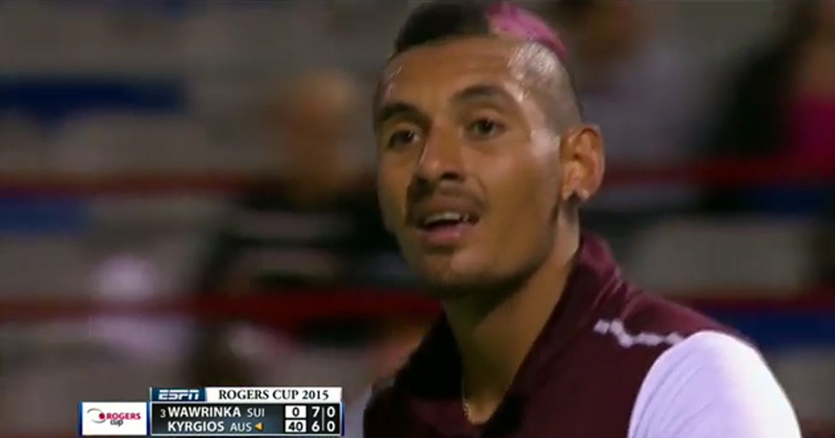 Tennis Player Nick Kyrgios -- Ultimate Trash Talk in Match ... Your GF's Cheating, Mate!