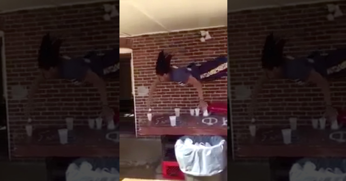 The Most Insane Beer Pong Dunk ... Ever (VIDEO)