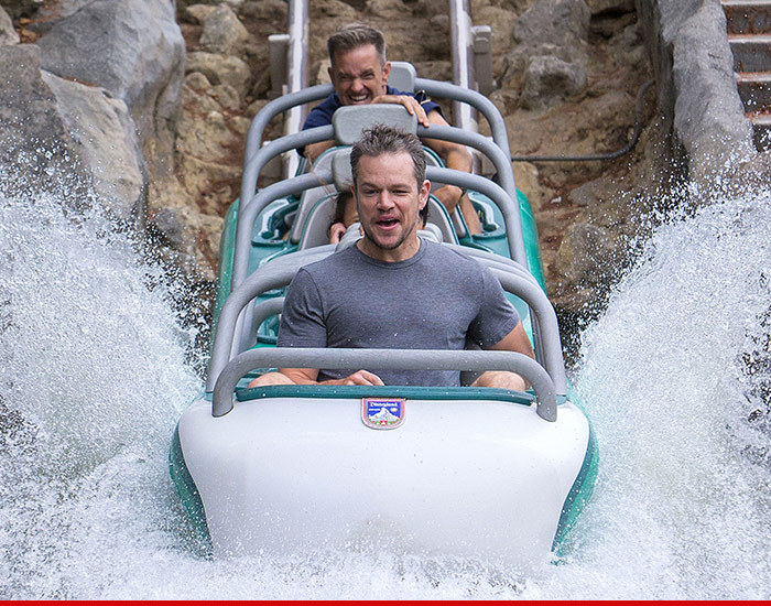 Matt Damon -- Wet and Wild at Disneyland