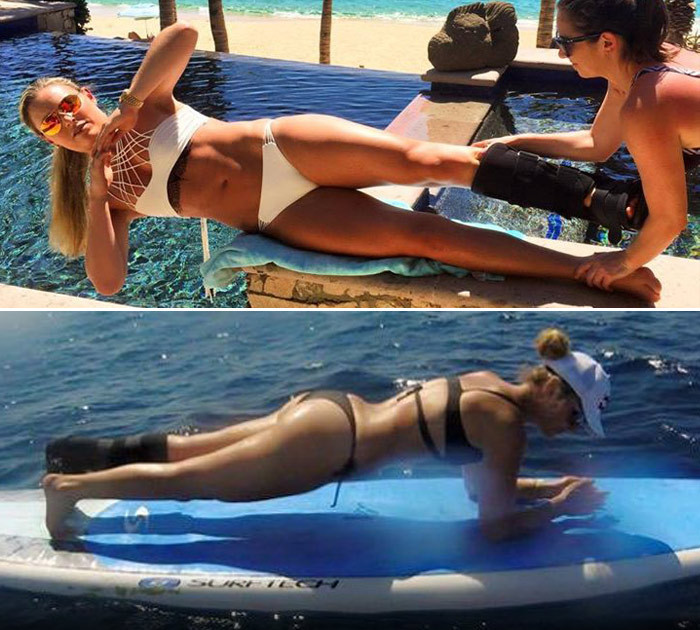 Lindsey Vonn -- Bikini Workout ... During Mexico Girls Trip