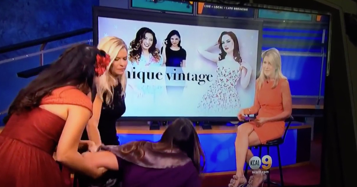 Pregnant Model -- Can't Stop Falling While On The News