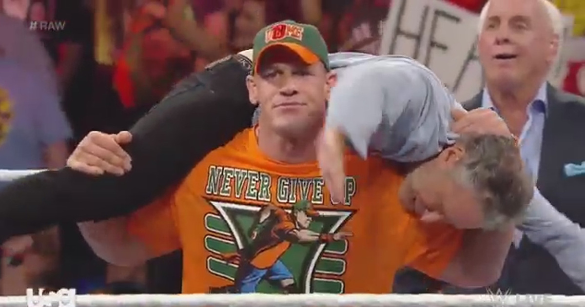 Jon Stewart -- Powerslammed By John Cena ... Payback's a Bitch!
