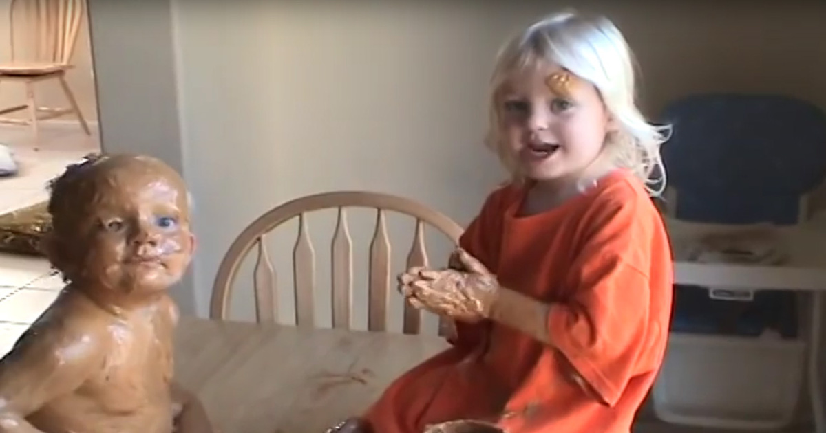 Toddlers Get into a Sticky Situation with Peanut Butter