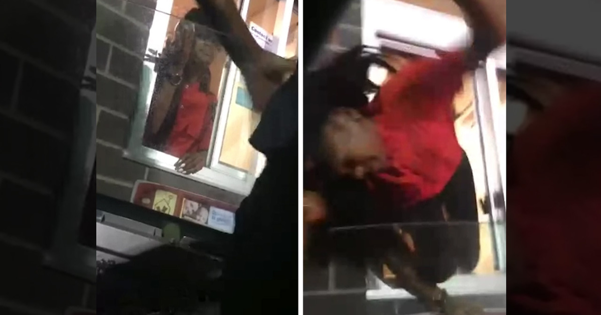 Fast Food Fight -- Girl Pulled From Drive-Thru Window By The Hair!!! (VIDEO)