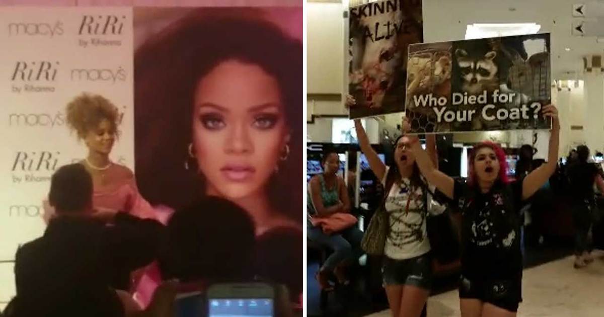 Rihanna -- Anti-Fur Protesters Manhandled and Booted
