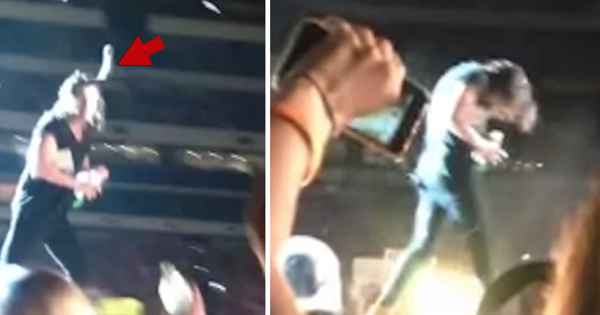 Harry Styles -- Red Bulled in the Head During Concert (VIDEO)