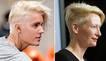 Justin Bieber & Tilda Swinton -- White Hot Hair Twins ... We're Just Sayin'!
