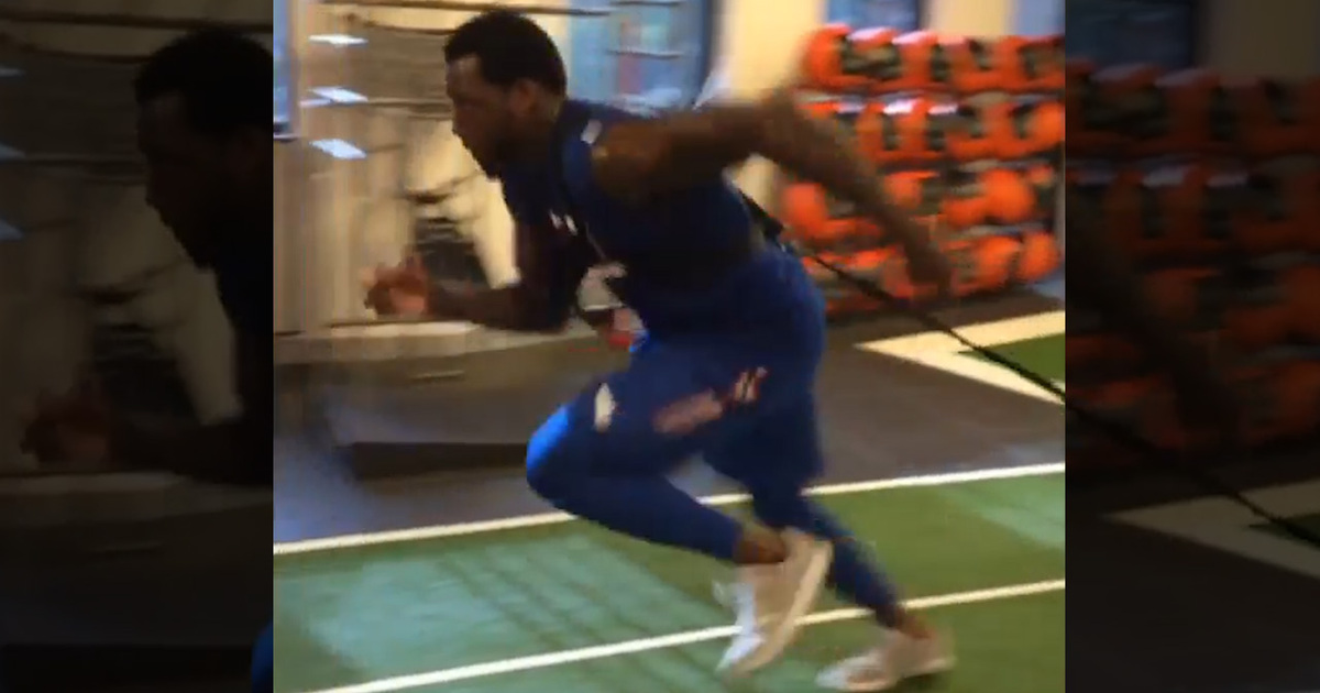 Jason Pierre-Paul -- No Finger, No Problem ... Back in the Gym!! (VIDEO)