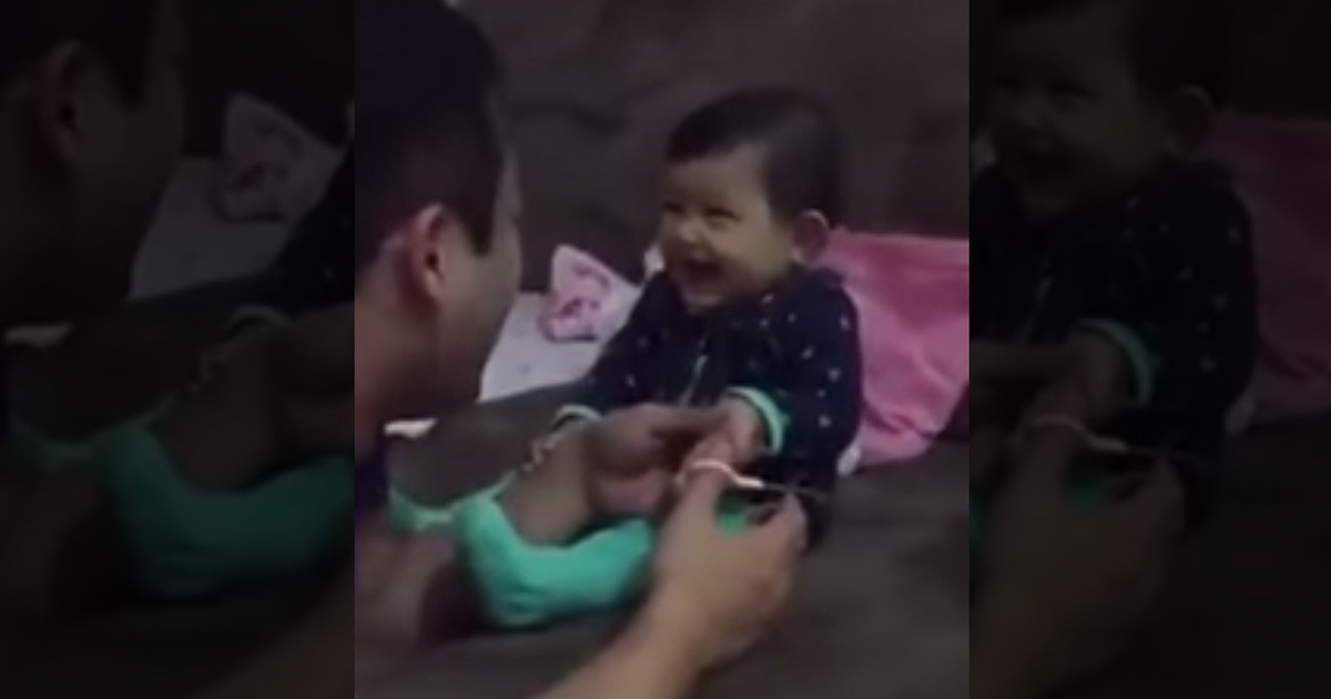 Too Cute -- Baby Cracks Up While Getting Nails Clipped (VIDEO)