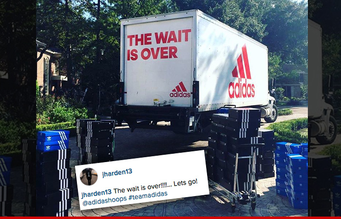 James Harden -- GIVES NIKE THE BOOT ... Breaks Out Truckload of Adidas Kicks