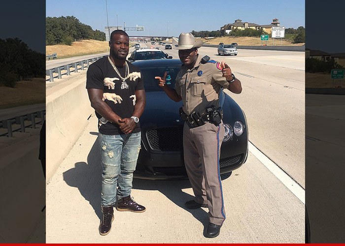 Dallas Cowboys -- Highway Patrol Trooper In Trouble ... For Photo with RB
