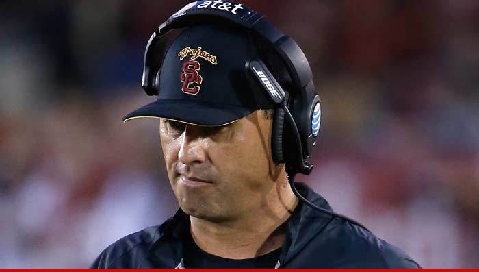 Steve Sarkisian -- Emotional, Crying ... Before Escorted From USC