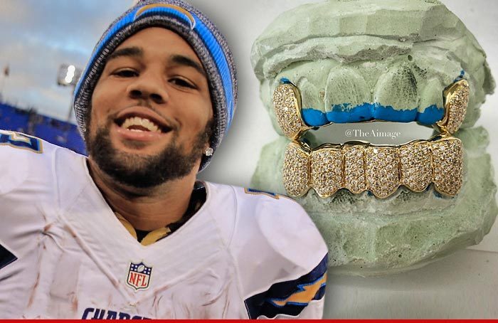 SD Chargers WR -- Mouth Full of Diamonds ... 300 Stones In Custom Grill