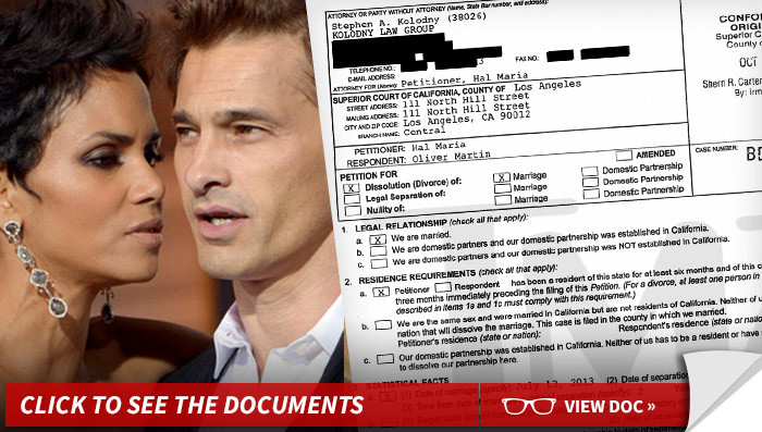 Halle Berry's Divorce Alias -- Hal Maria vs. Oliver Martin